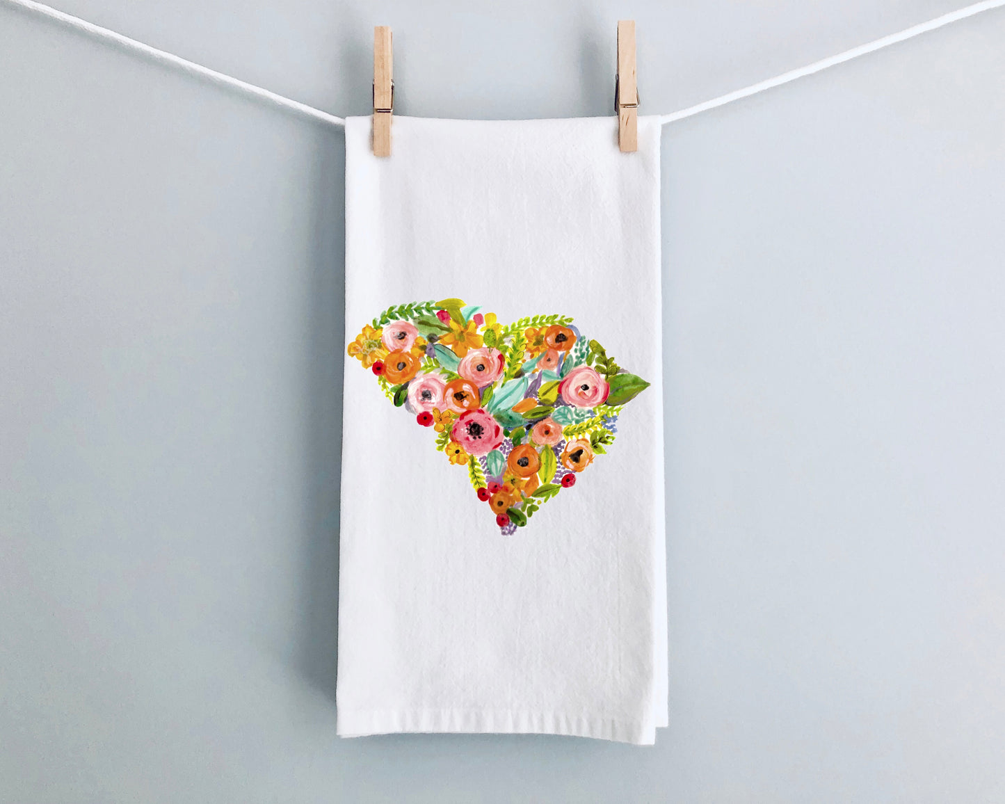 Tea Towel - Floral South Carolina