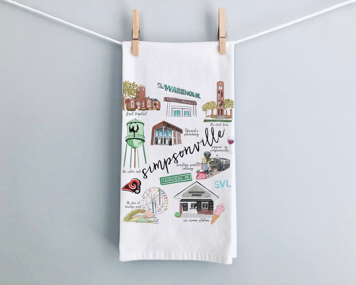 Tea Towel - Simpsonville, SC